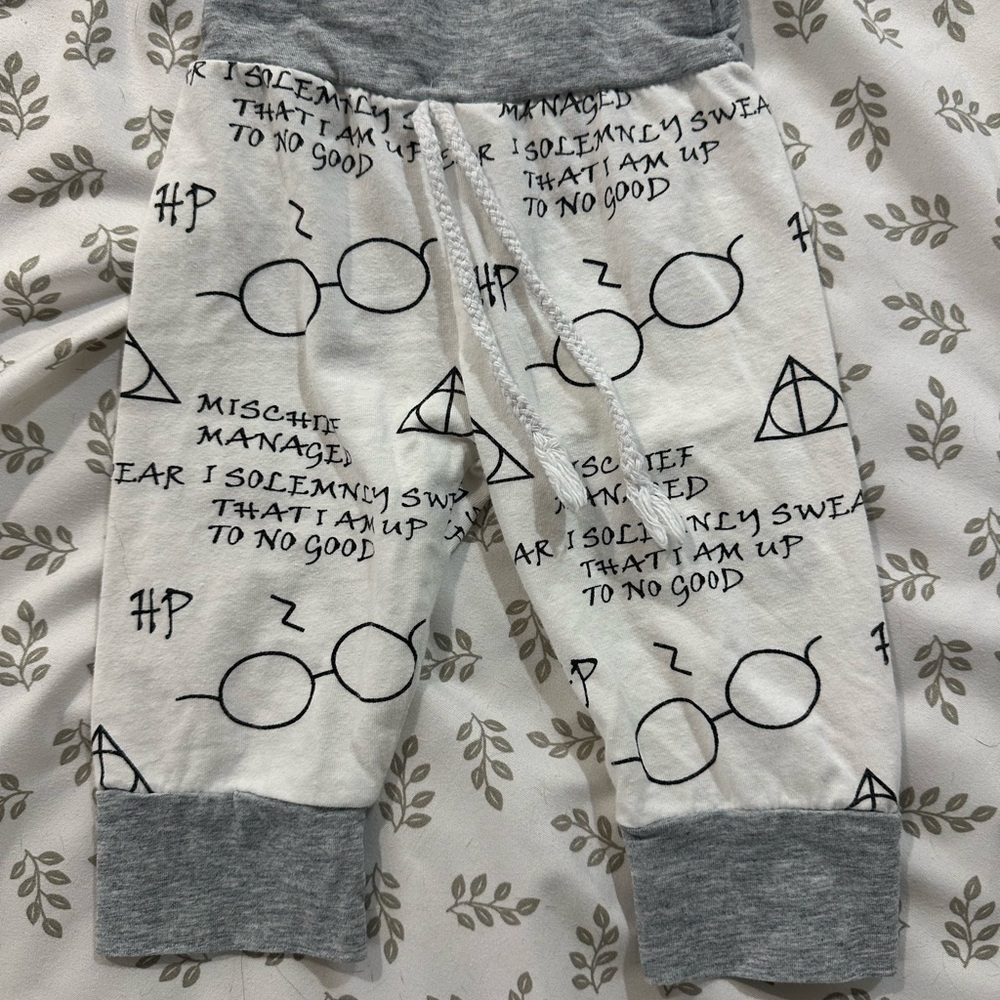 Gray and White Kids Sweatpants